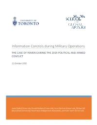 Information Controls During Military Operations