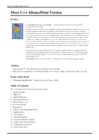 More C++ Idioms/Print Version 1 More C++ Idioms/Print Version