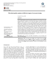 Research Paper Microbial Quality Analysis at Different Stages of Cocoa