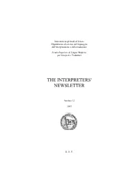 The Interpreters' Newsletter
