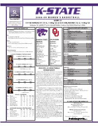 2008-09 WBB Notes Oklahoma 11409:2008-09 WBB Notes.Qxd