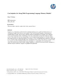 Can Seqlocks Get Along with Programming Language Memory Models?