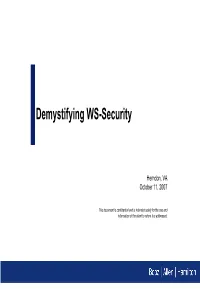 Demystifying WS-Security