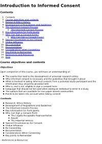 Introduction to Informed Consent
