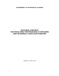 National Strategy for Resolving the Problems of Refugees and Internally Displaced Persons