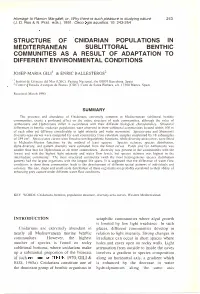 Structure of Mediterranean 'Cnidarian Populations In