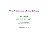 The Arithmetic of the Spheres