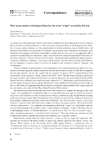 Why Terms Matter to Biological Theories: the Term “Origin” As Used by Darwin