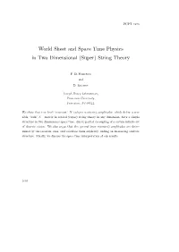 World Sheet and Space Time Physics in Two Dimensional (Super) String Theory