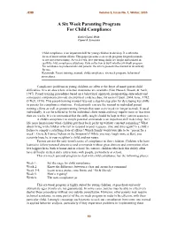 A Six Week Parenting Program for Child Compliance