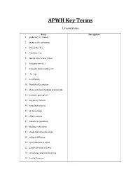 APWH Key Terms