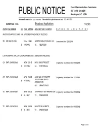 Broadcast Applications 1/5/2005