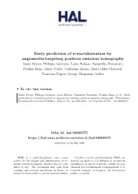 Early Prediction of Revascularisation by Angiomotin-Targeting Positron