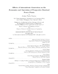 Effects of Intermittent Generation on the Economics and Operation Of
