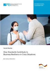 How Standards Contribute to Business Resilience in Crisis Situations