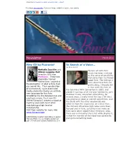 News from Powell Flutes Date: March 16, 2011 2:03:14 PM EDT To: Allison@Allisonloggins.Com Reply-To: Cg@Powellﬂutes.Com