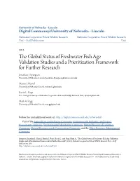 The Global Status of Freshwater Fish Age Validation Studies and a Prioritization Framework for Further Research Jonathan J