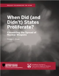 When Did (And Didn't) States Proliferate?
