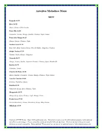 Antojitos Michalisco Menu