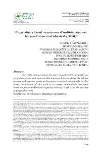 Bioproducts Based on Guarana (Paulinia Cupana) for Practitioners of Physical Activity