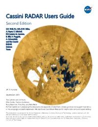 Cassini RADAR Users Guide Second Edition