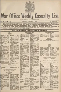Daily List of August 13Th (No, 5336) in Nine Parts