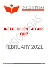 Insta Current Affairs Quiz