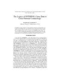 The Legacy of INTERPOL Crime Data to Cross-National Criminology1