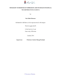 The Right to Freedom of Expression and Its Role in Political Transformation In