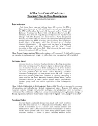 022519 Teachers Bio and Classes Description