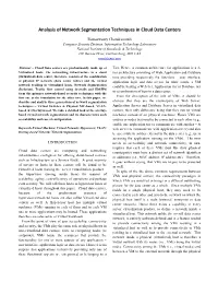 Analysis of Network Segmentation Techniques in Cloud Data Centers