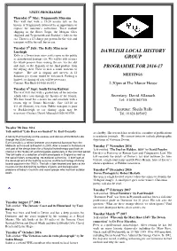 Dawlish Local History Group Programme for 2016-17