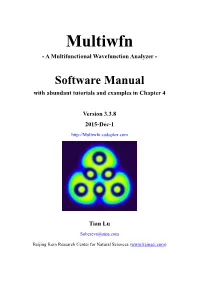 Multiwfn - a Multifunctional Wavefunction Analyzer