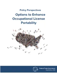 Options to Enhance Occupational License Portability