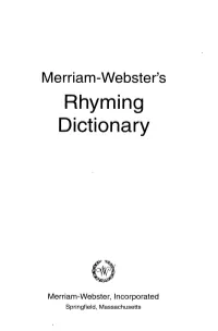 Rhyming Dictionary