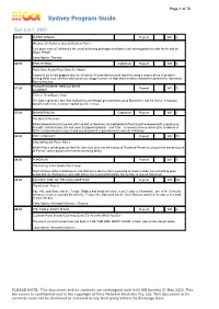 Sydney Program Guide