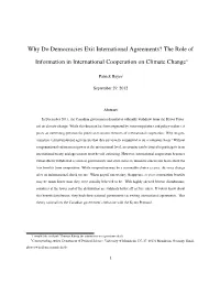 Why Do Democracies Exit International Agreements? the Role Of