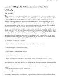 Annotated Bibliography of African American Carillon Music