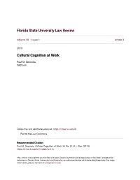 Cultural Cognition at Work