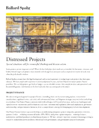 Distressed Projects Special Situations Call for Resourceful Thinking and Decisive Action