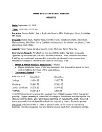 MMTA EXECUTIVE BOARD MEETING MINUTES Date: September