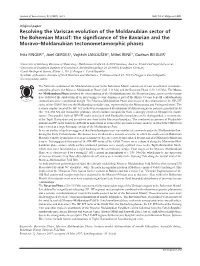 Resolving the Variscan Evolution of the Moldanubian Sector of The