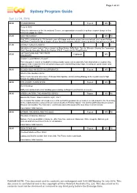 Sydney Program Guide