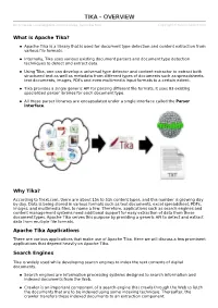 Tika/Tika Overview.Htm Copyright © Tutorialspoint.Com