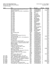 Glen Ridge High School 1 Page Oct 20, 2020 at 11:39 Am Weeding List