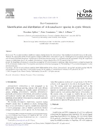 Identification and Distribution of Achromobacter Species in Cystic