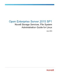 NSS File System Administration Guide for Linux Is Available on the OES Documentation Website
