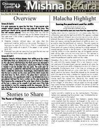 Overview Halacha Highlight Stories to Share