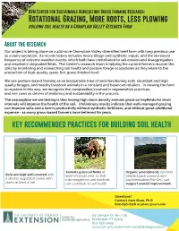 Rotational Grazing, More Roots, Less Plowing Key Recommended