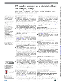 BTS Guideline for Oxygen Use in Adults in Healthcare and Emergency